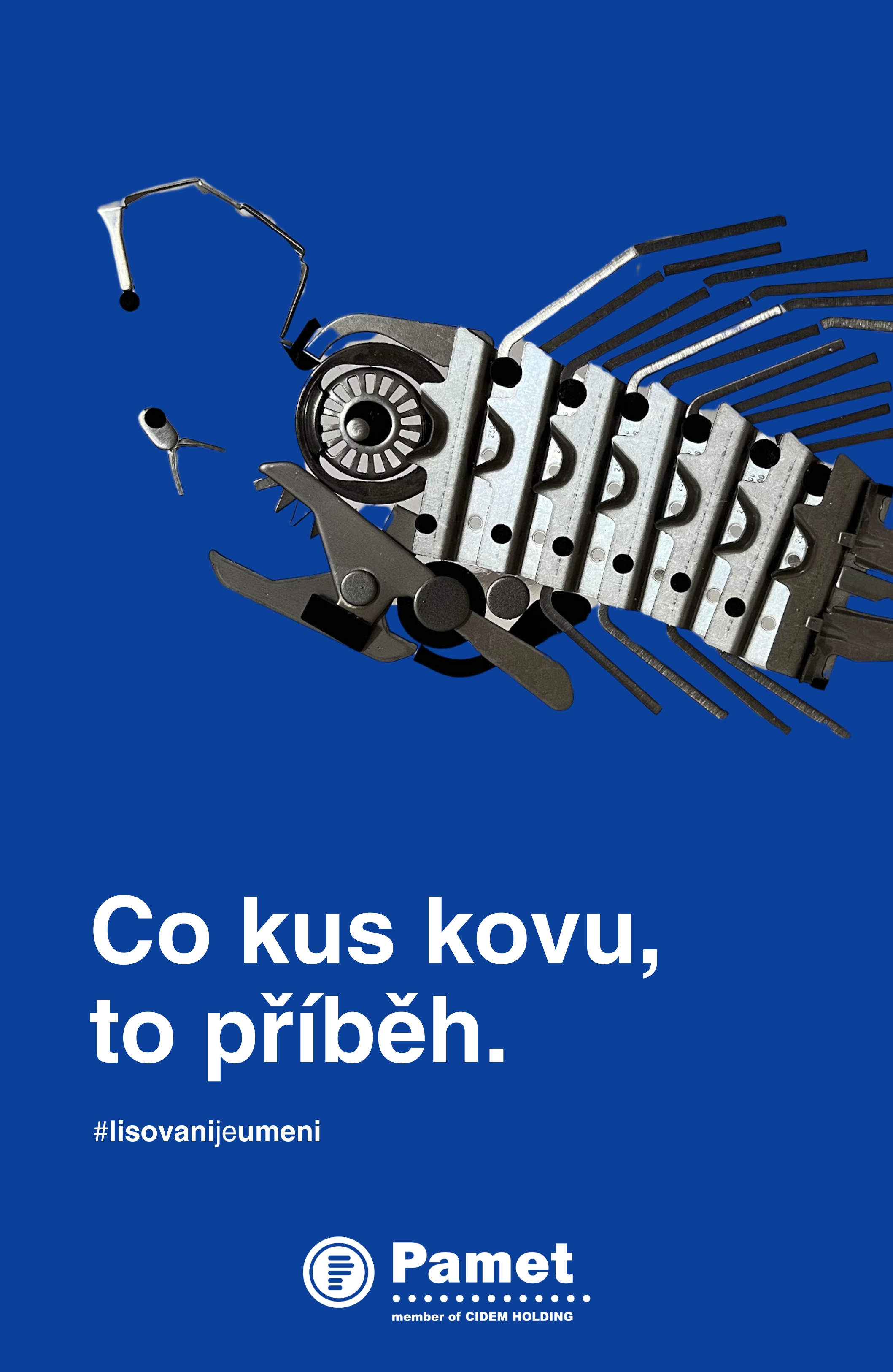 PAMET: kovová ryba, slogan Co kus kovu, to příběh